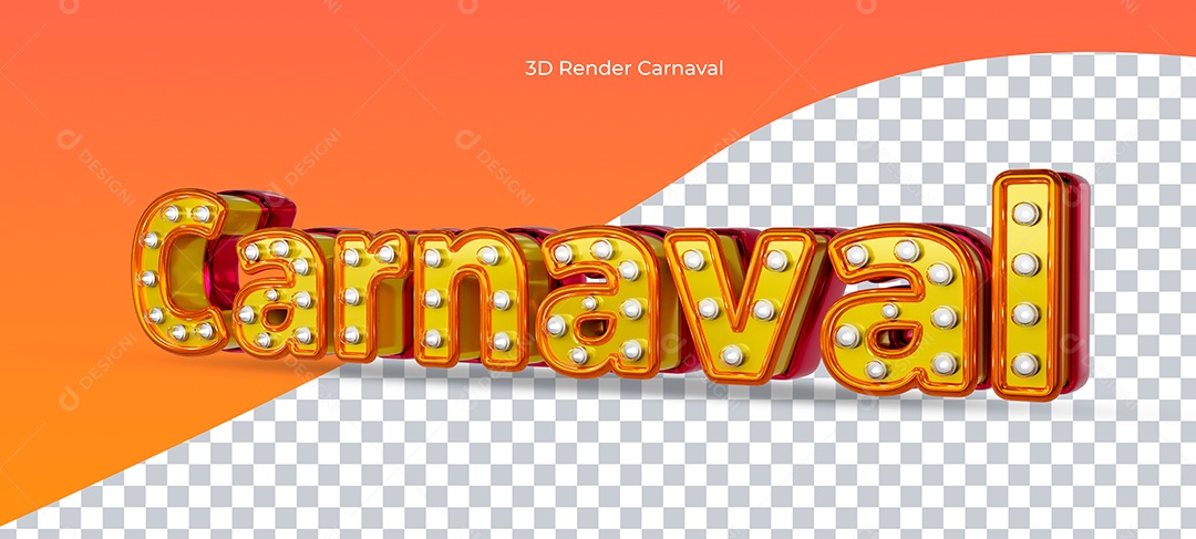 Elemento 3D Carnaval para Composição PSD