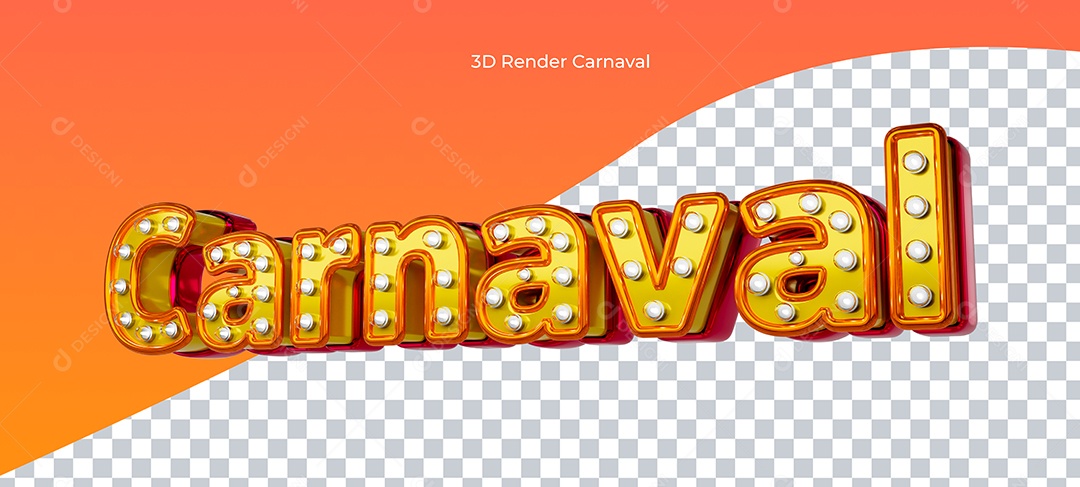 Elemento 3D Carnaval para Composição PSD
