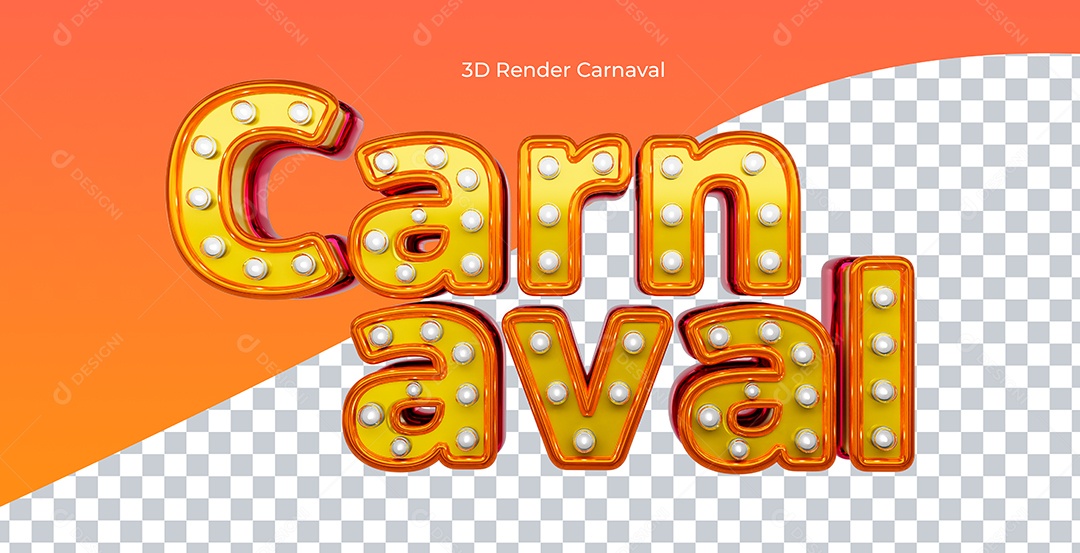 Elemento 3D Carnaval para Composição PSD