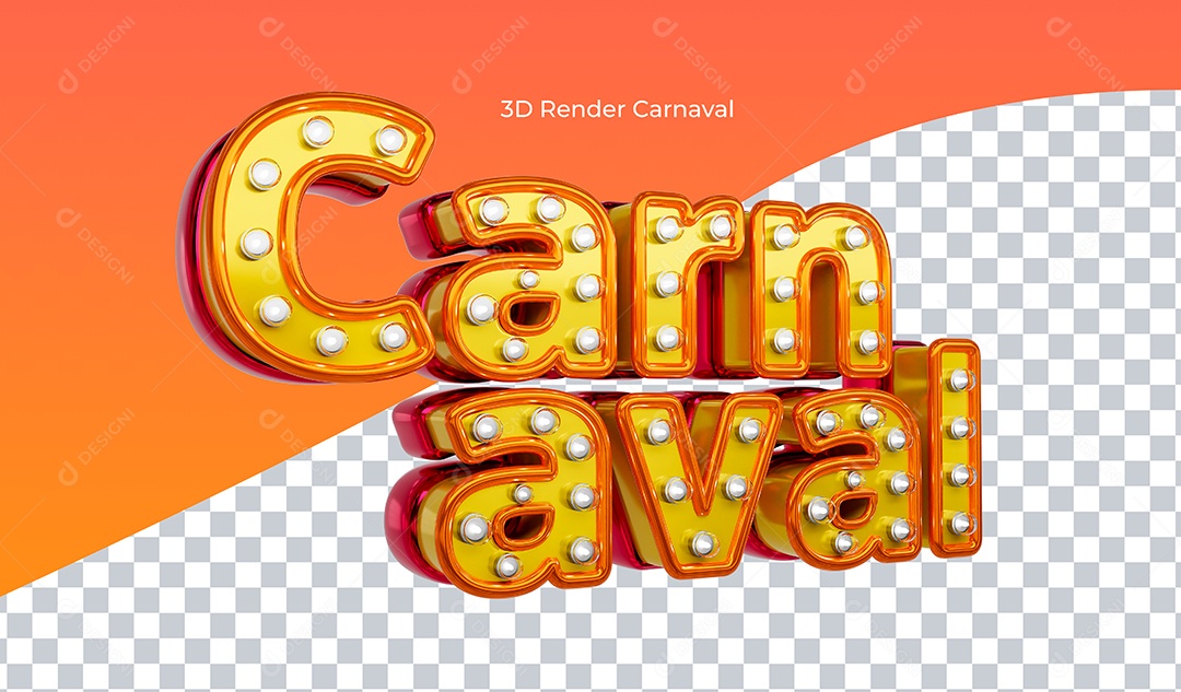 Elemento 3D Carnaval para Composição PSD