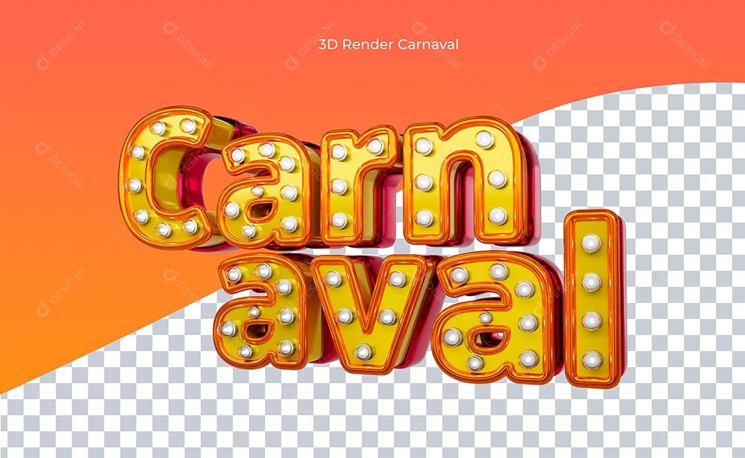 Elemento 3D Carnaval para Composição PSD