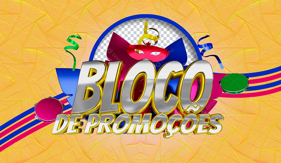 Selo 3D Bloco das Ofertas para Composição PSD