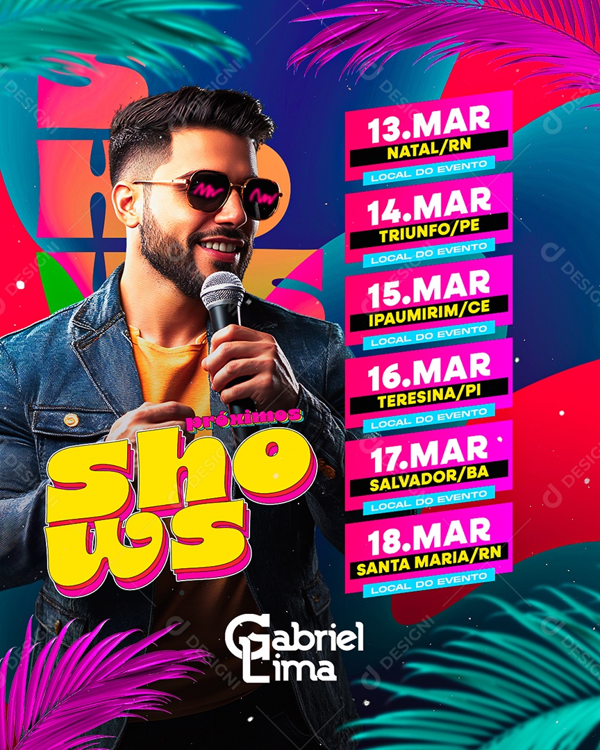 Flyer Próximos Shows Social Media PSD Editável
