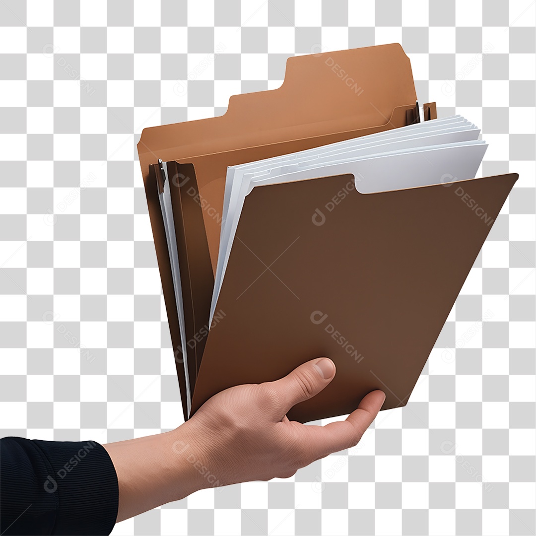 Mão Segurando Pasta PNG Transparente