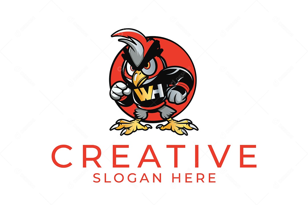 Modelo de Logotipo com Personagem PNG + AI Editável