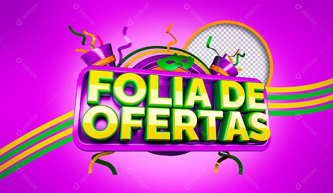 Selo 3D Folia de Ofertas para Composição PSD
