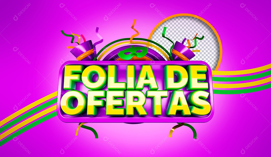 Selo 3D Folia de Ofertas para Composição PSD