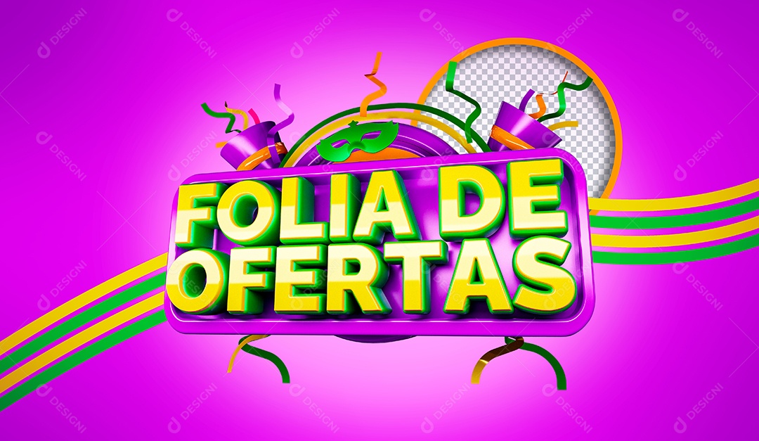 Selo 3D Folia de Ofertas para Composição PSD