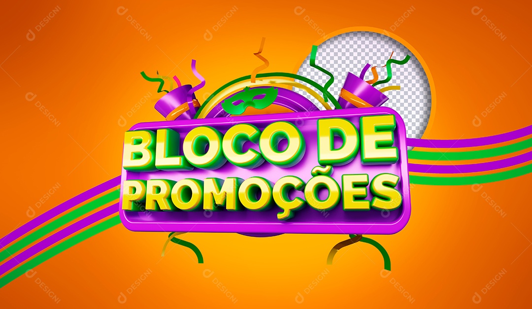 Selo 3D Folia de Promoções para Composição PSD