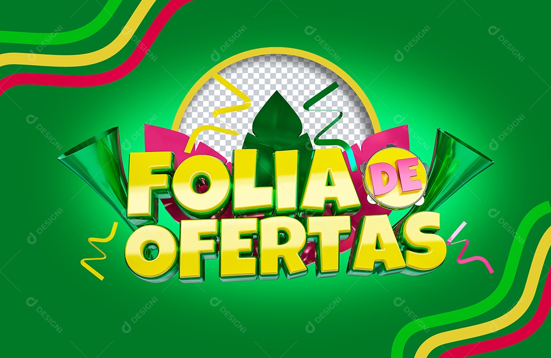 Selo 3D Folia de Ofertas para Composição PSD