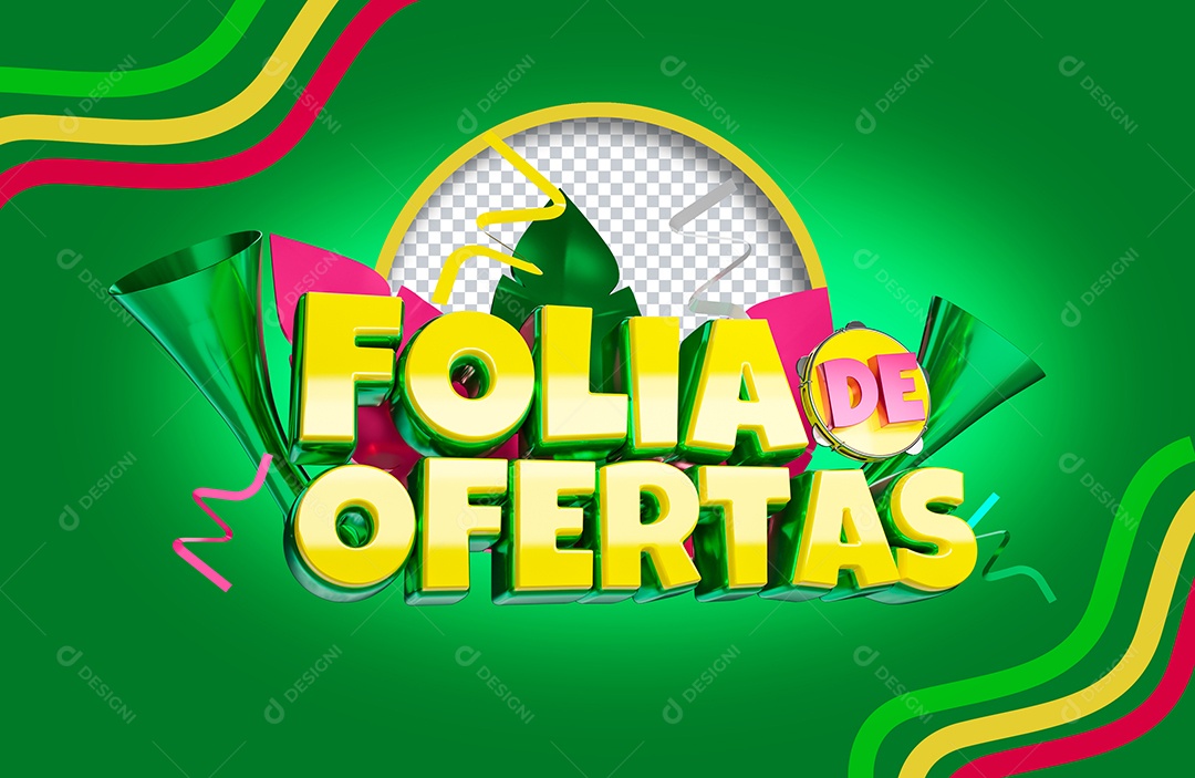 Selo 3D Folia de Ofertas para Composição PSD