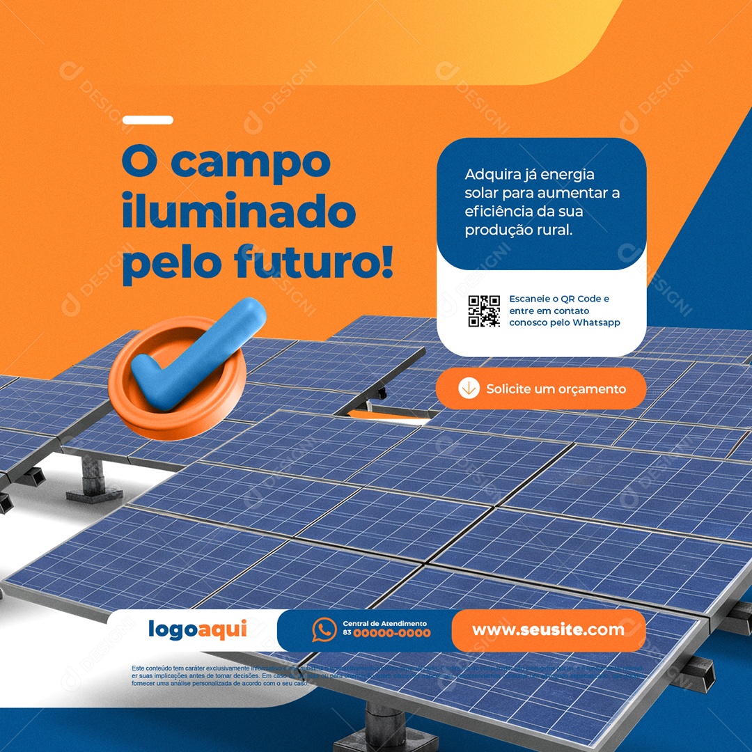 Energia Solar O Campo Iluminado Pelo Futuro Social Media PSD Editável