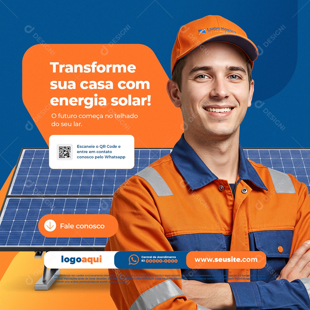 Transforme Sua Casa com Energia Solar Social Media PSD Editável