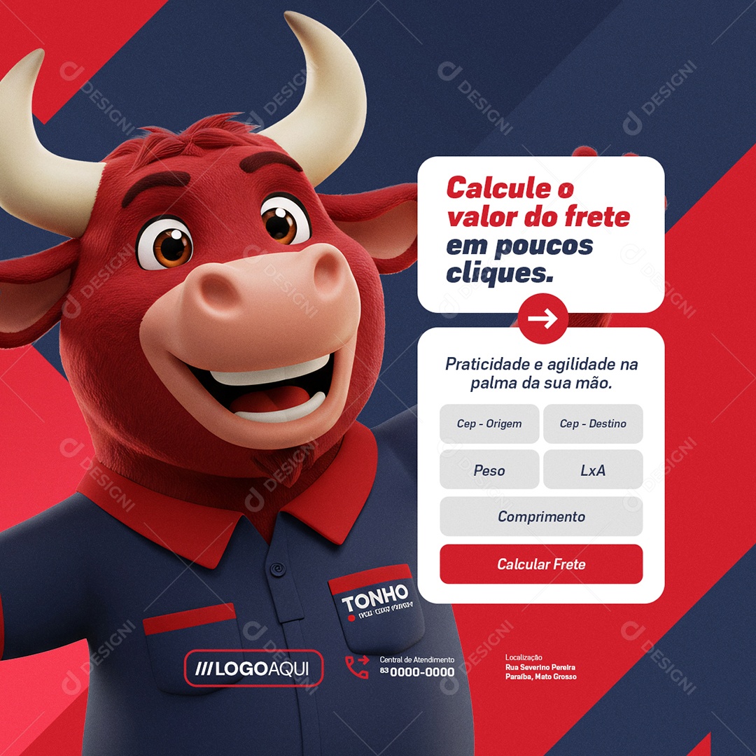 Freteiro Mudanças Calcule o Valor do Frete Social Media PSD Editável