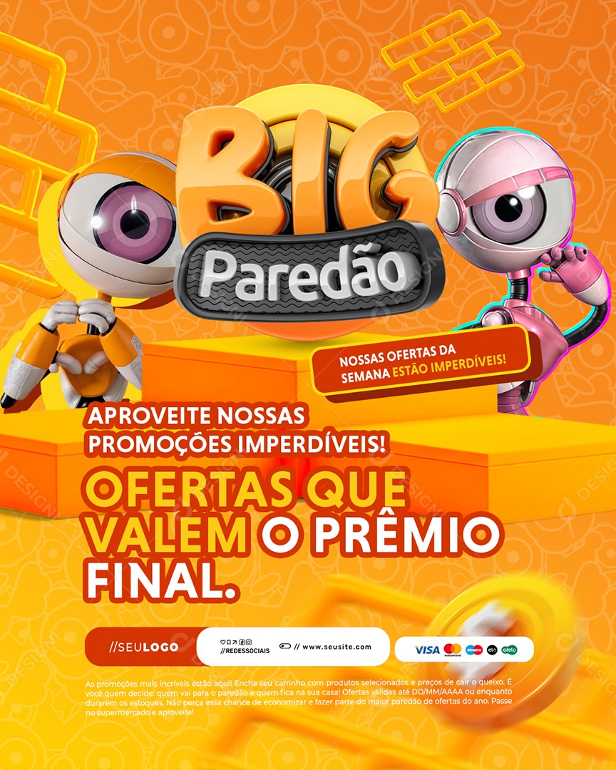Big Paredão Supermercado Ofertas Que Valem o Prêmio Final Social Media PSD Editável