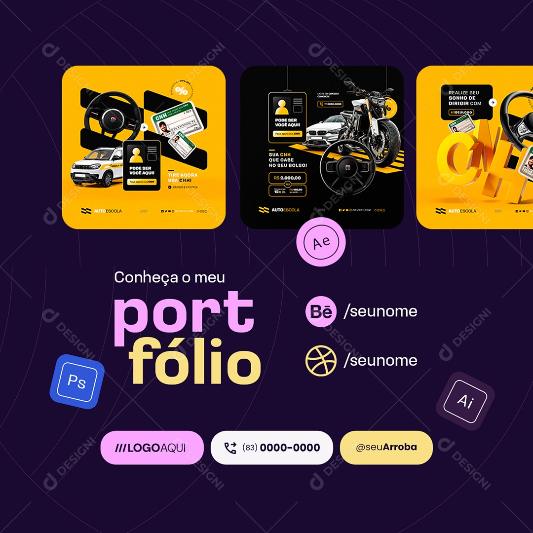 Designer Gráfico Conheça o Meu Portfólio Social Media PSD Editável