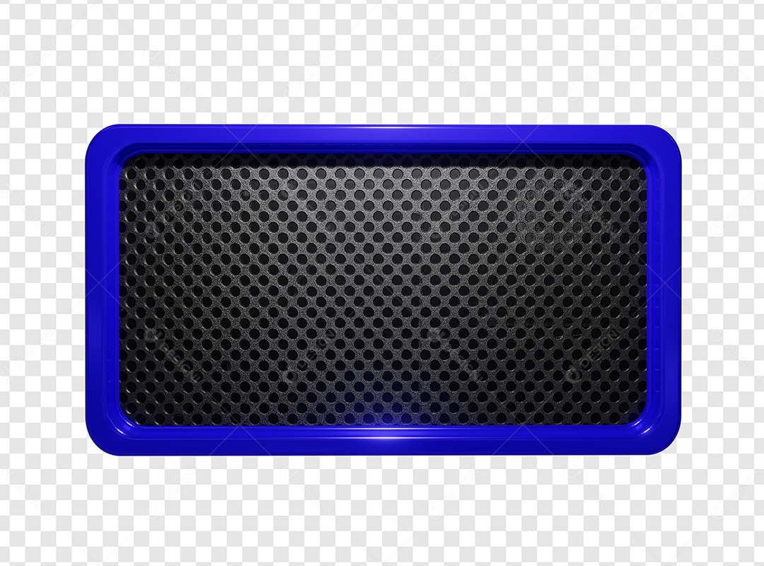 Painel Retangular Azul Elemento 3D Para Composição PSD