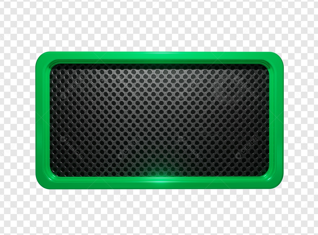 Painel Retangular Verde Elemento 3D Para Composição PSD