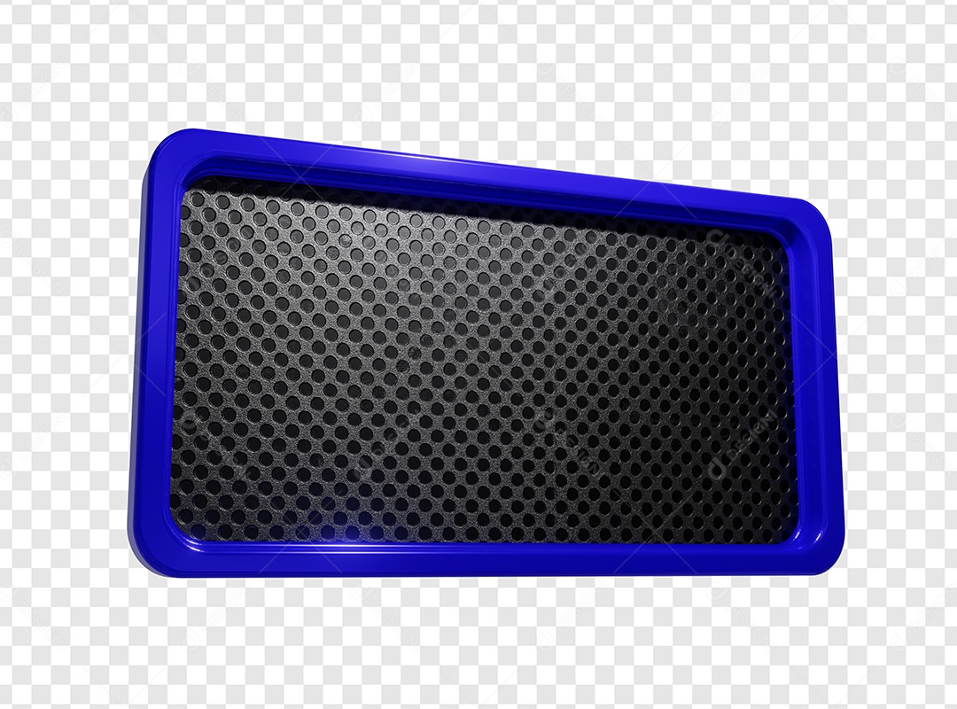 Painel Retangular Azul Elemento 3D Para Composição PSD
