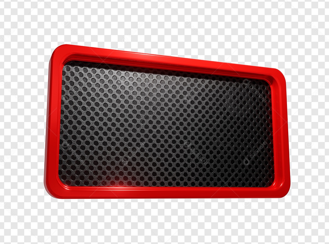 Painel Retangular Vermelho Elemento 3D Para Composição PSD