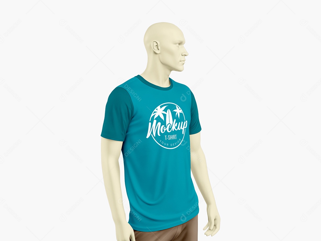 Manequim Masculino com Camiseta Mockup PSD Editável