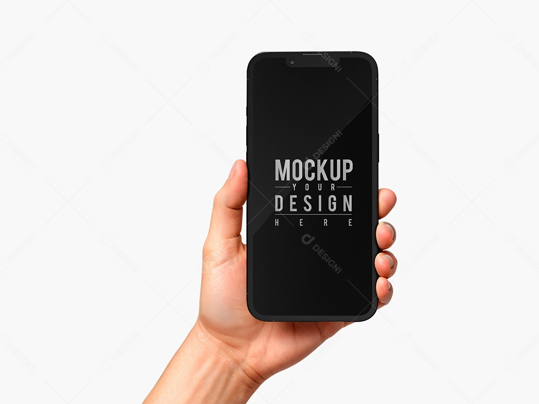 Mão Segurando o Celular Mockup PSD Editável