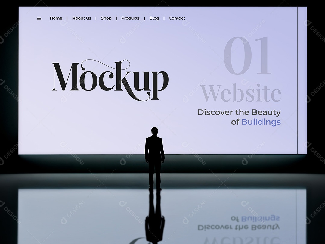 Silhueta de Frente para uma Tela Mockup PSD Editável