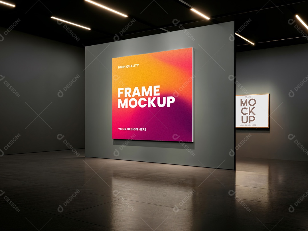 Galeria de Arte Mockup PSD Editável