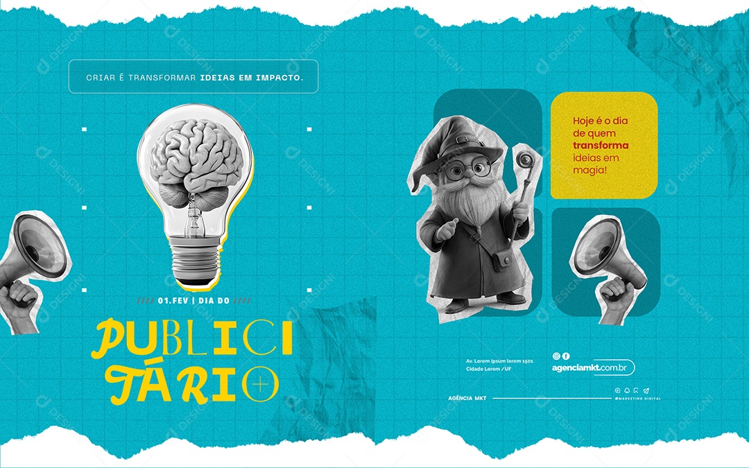 Carrossel Dia Do Publicitário 1 De Fevereiro Social Media PSD Editável