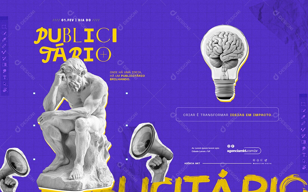 Carrossel  Dia Do Publicitário 1 De Fevereiro Social Media PSD Editável