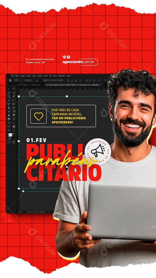 Story Dia Do Publicitário 1 De Fevereiro Social Media PSD Editável