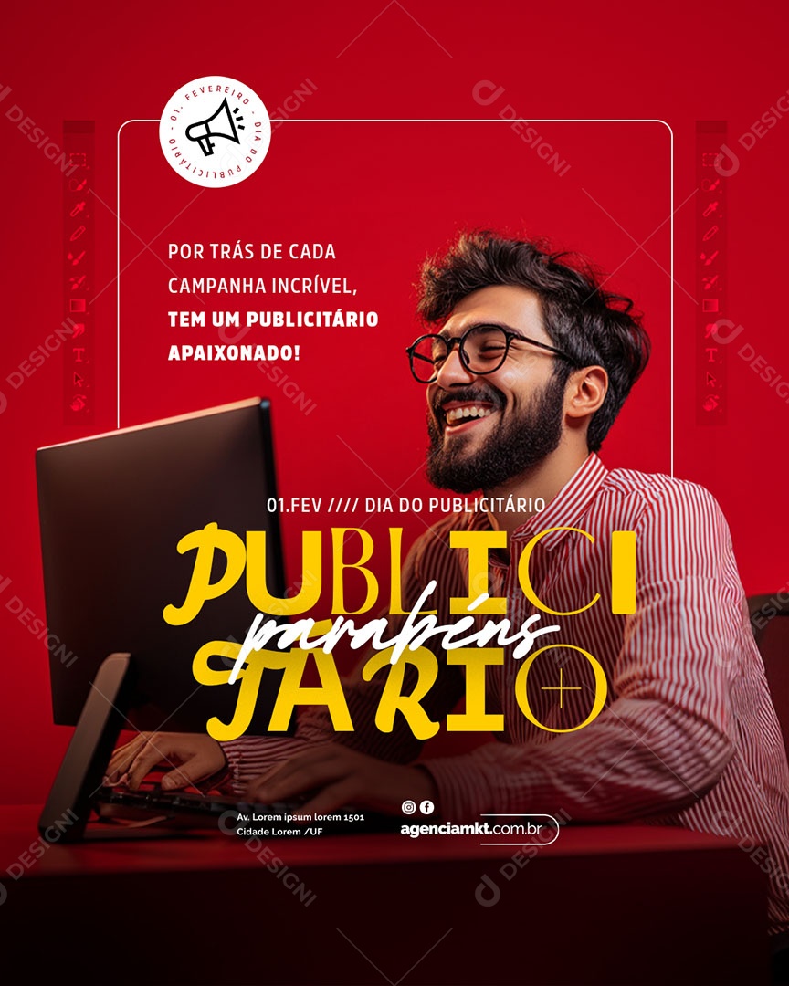 Dia Do Publicitário 1 De Fevereiro Social Media PSD Editável