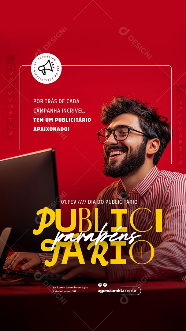 Story Dia Do Publicitário 1 De Fevereiro Social Media PSD Editável