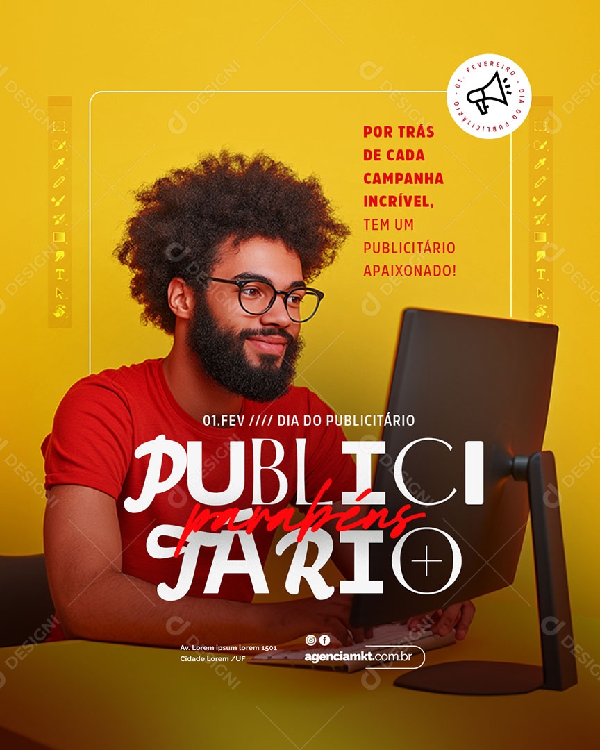 Dia Do Publicitário 1 De Fevereiro Social Media PSD Editável