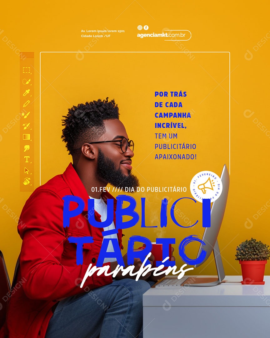 Dia Do Publicitário 1 De Fevereiro Social Media PSD Editável