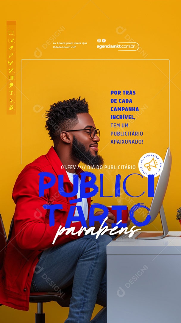 Story Dia Do Publicitário 1 De Fevereiro Social Media PSD Editável