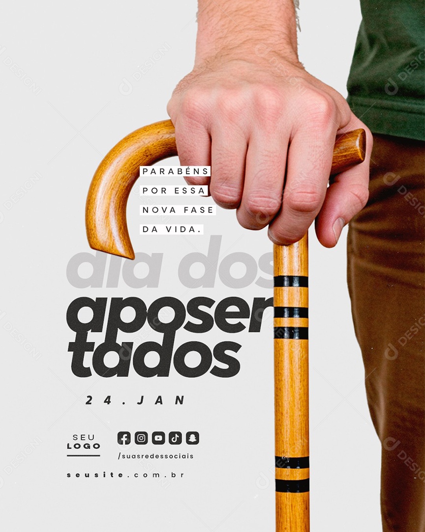 Dia dos Aposentado 24 de Janeiro Social Media PSD Editável