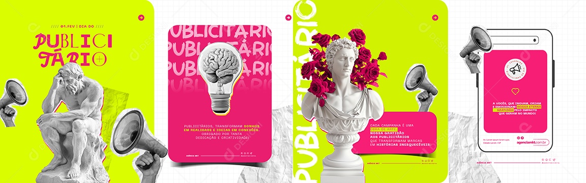 Carrossel Dia Do Publicitário 1 De Fevereiro Social Media PSD Editável