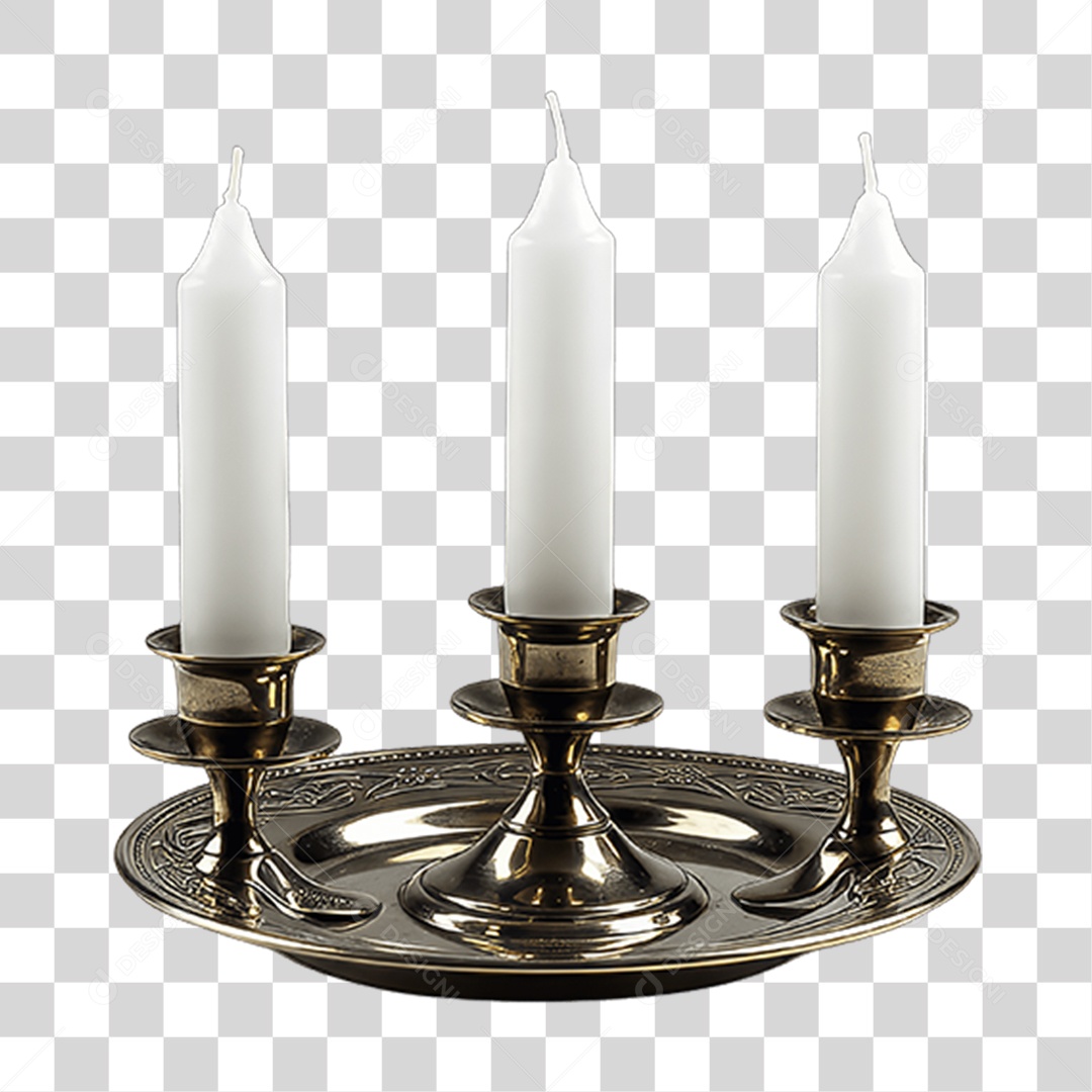 Candelabro de Igreja com Velas PNG Transparente