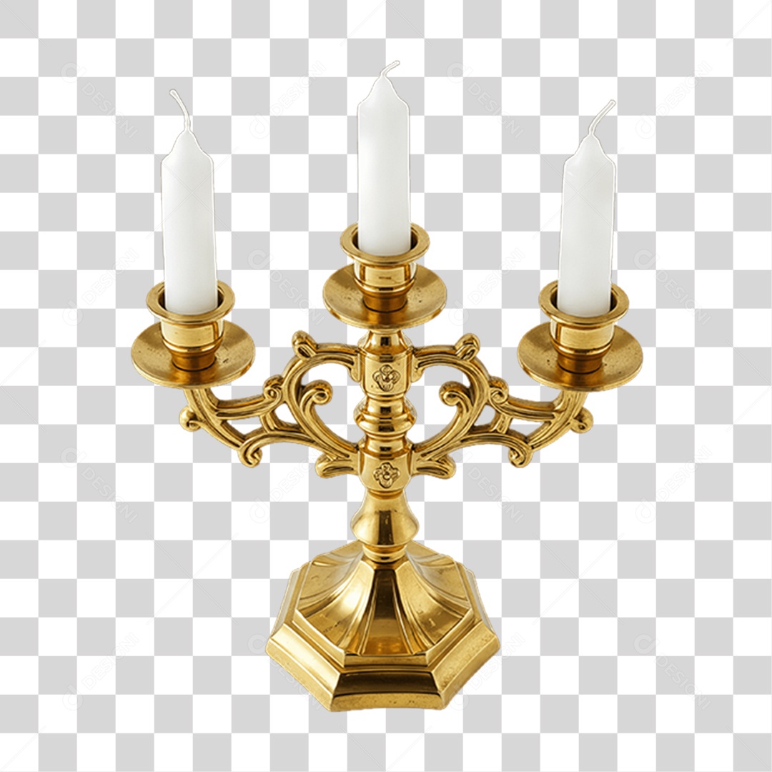 Candelabro de Igreja com Velas PNG Transparente