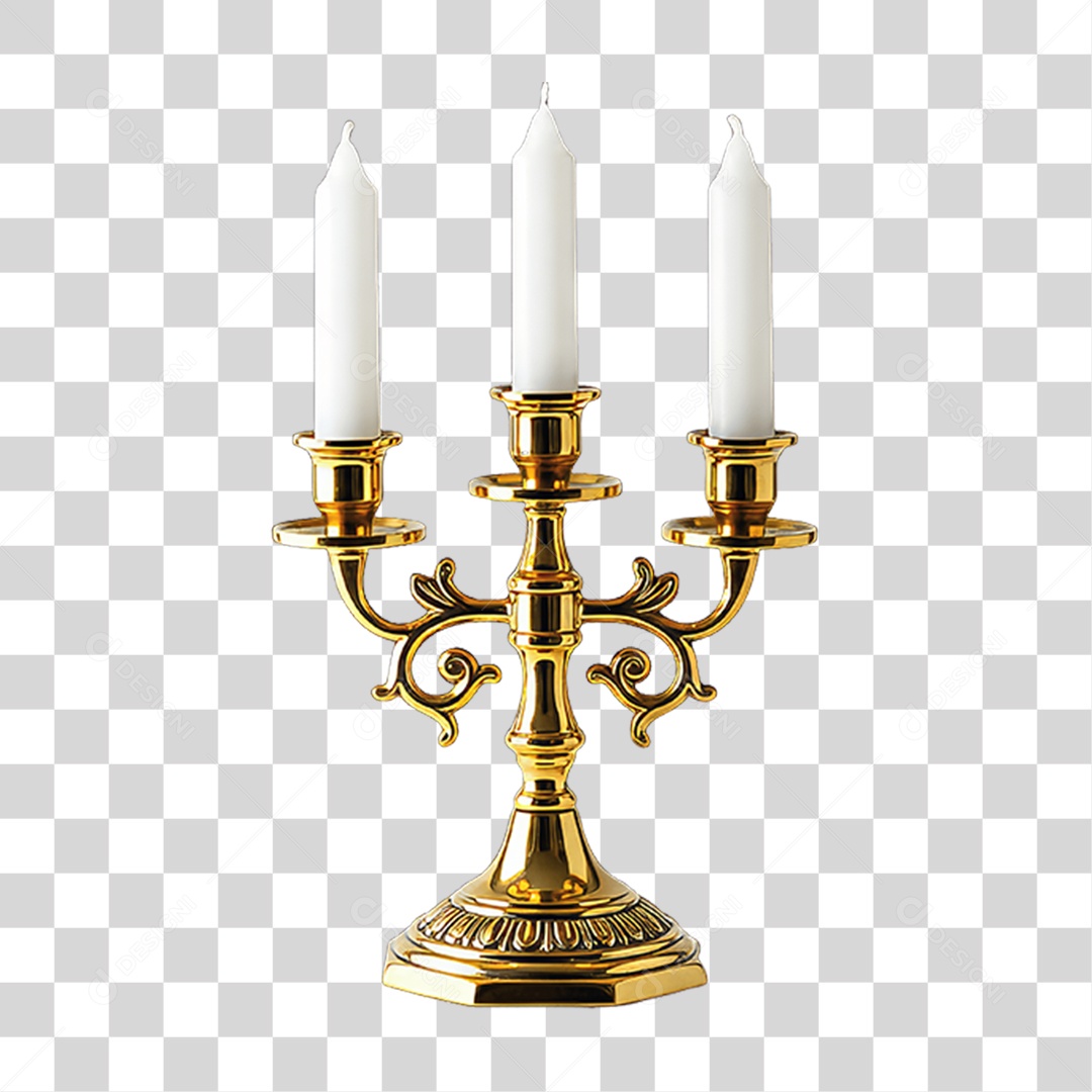 Candelabro de Igreja com Velas PNG Transparente