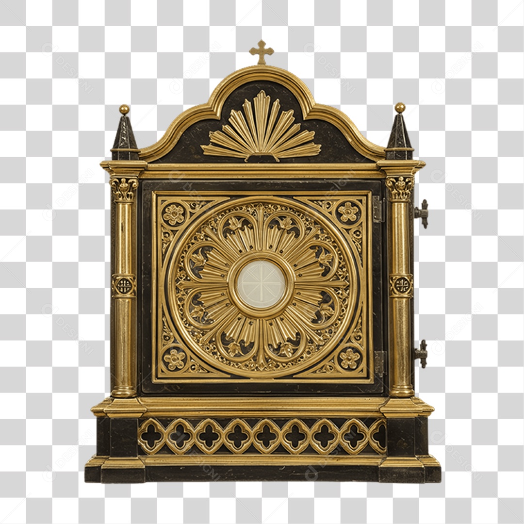 Elemento 3D Item de Igreja Dourado PNG Transparente