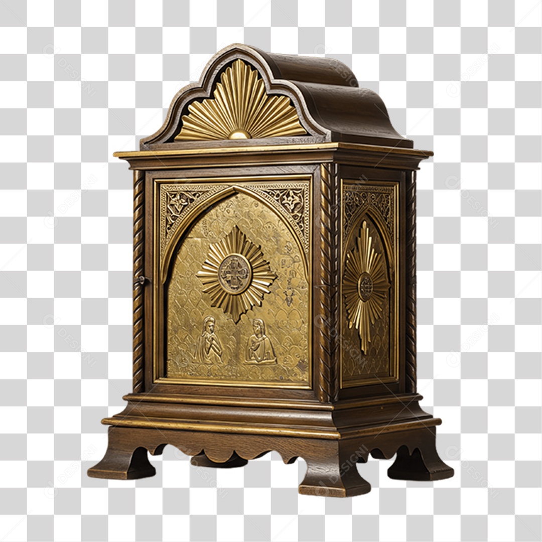 Elemento 3D Item de Igreja Dourado PNG Transparente