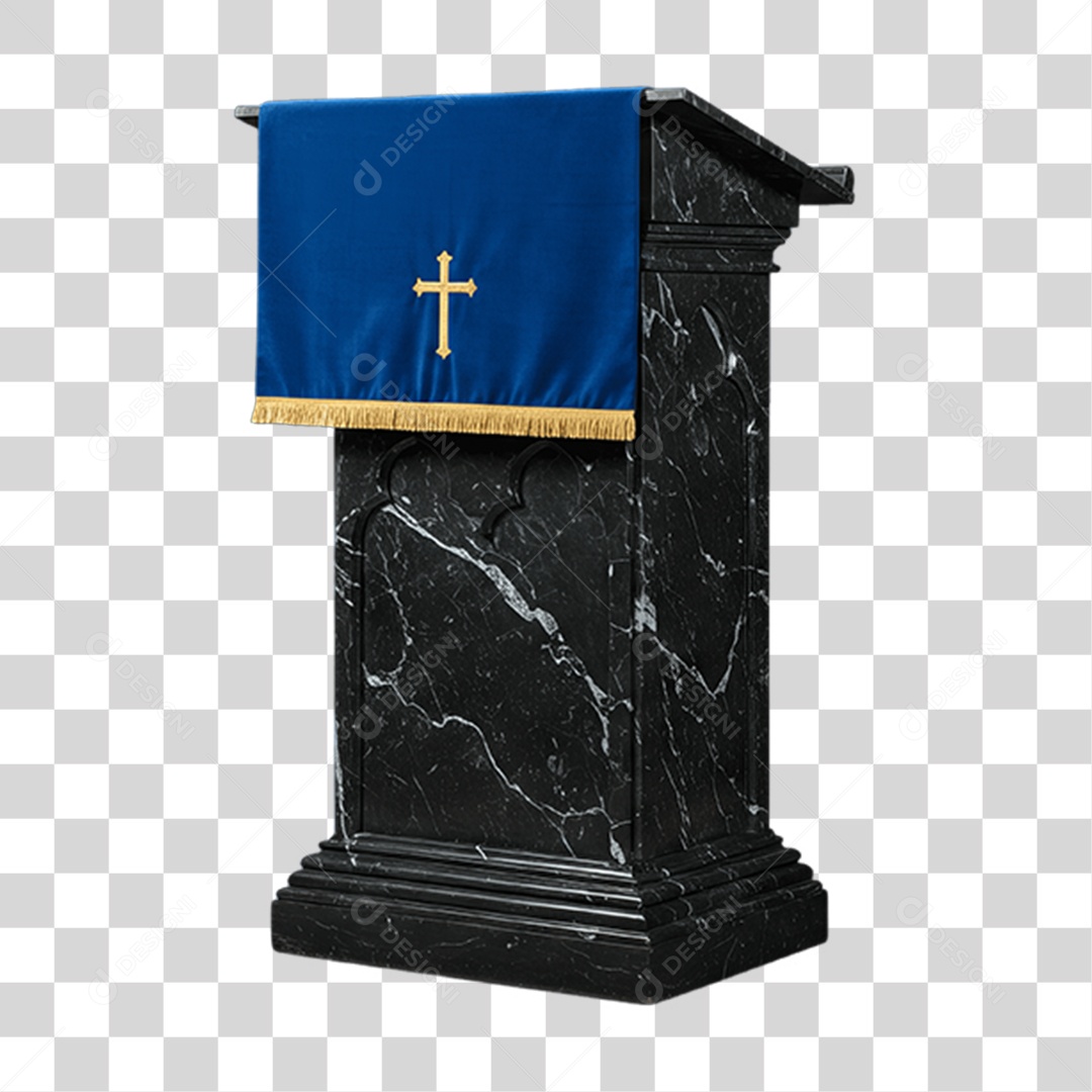 Elemento 3D Púlpito de Igreja Palanque PNG Transparente