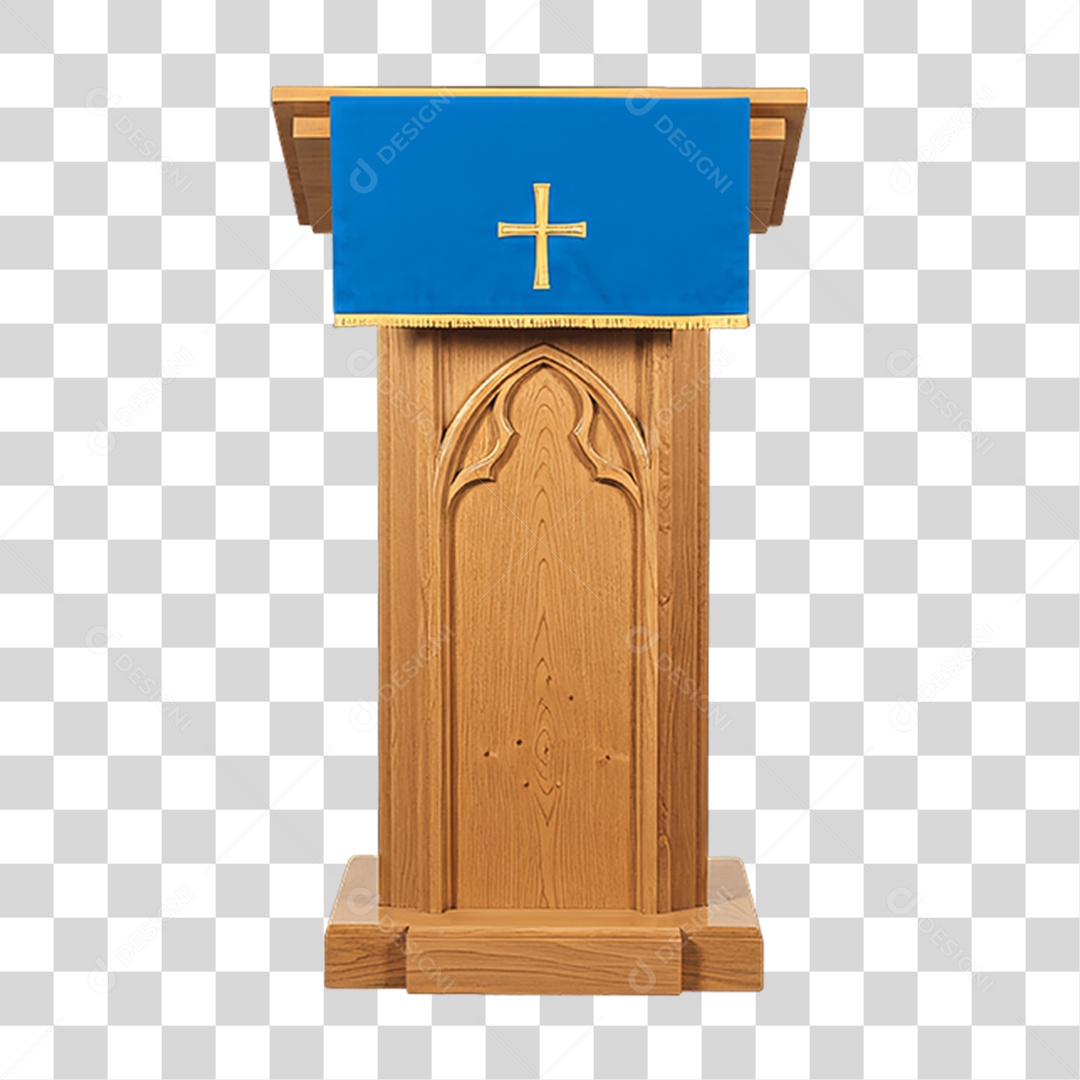 Elemento 3D Púlpito de Igreja Palanque PNG Transparente