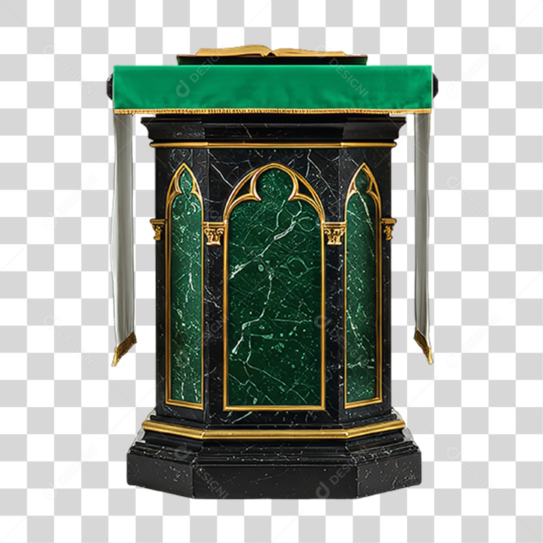 Elemento 3D Púlpito de Igreja Palanque PNG Transparente