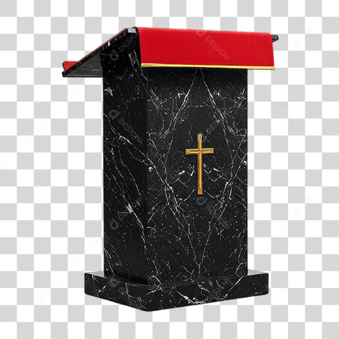 Elemento 3D Púlpito de Igreja Palanque PNG Transparente