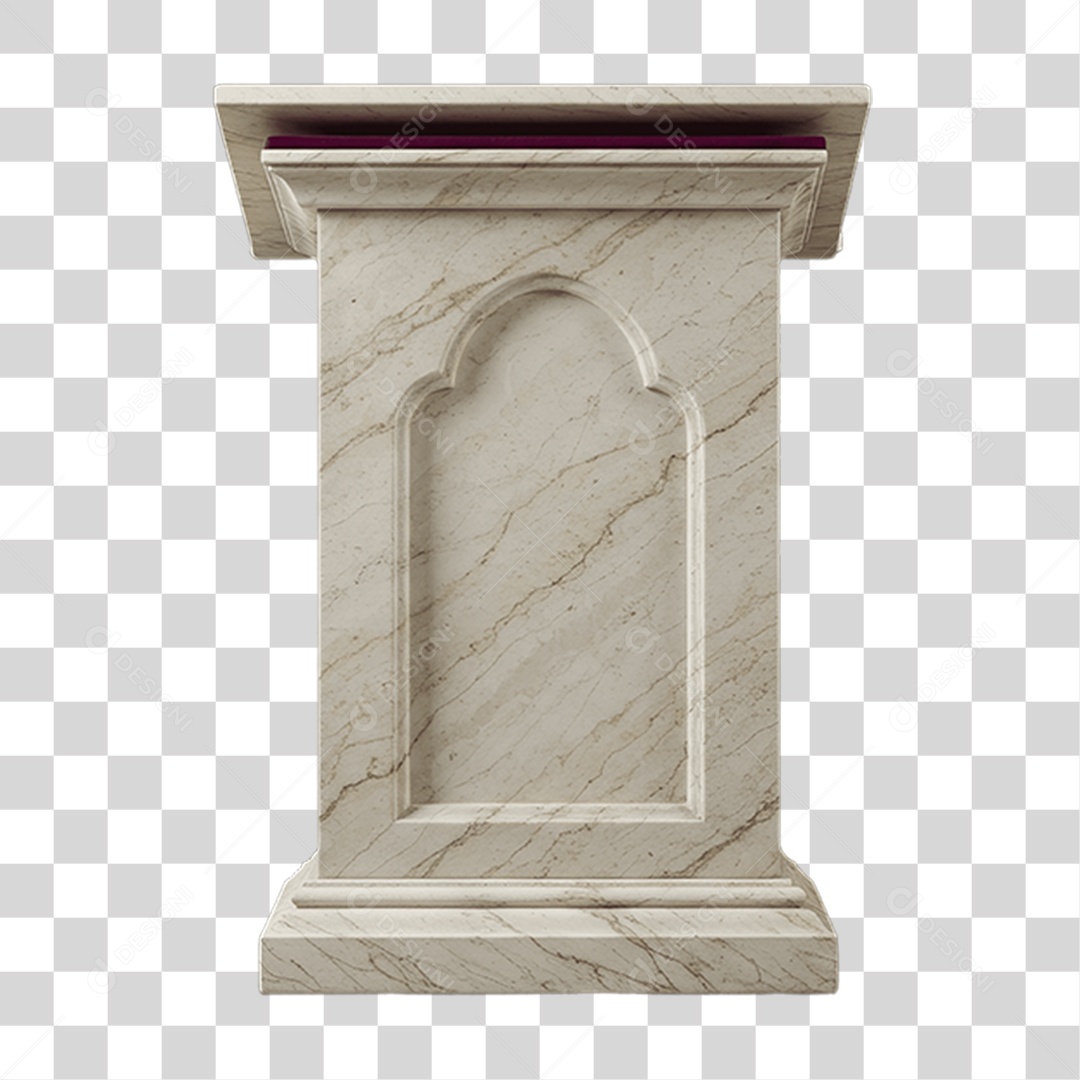 Elemento 3D Púlpito de Igreja Palanque PNG Transparente