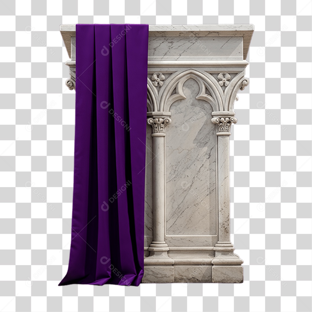 Elemento 3D Púlpito de Igreja Palanque PNG Transparente