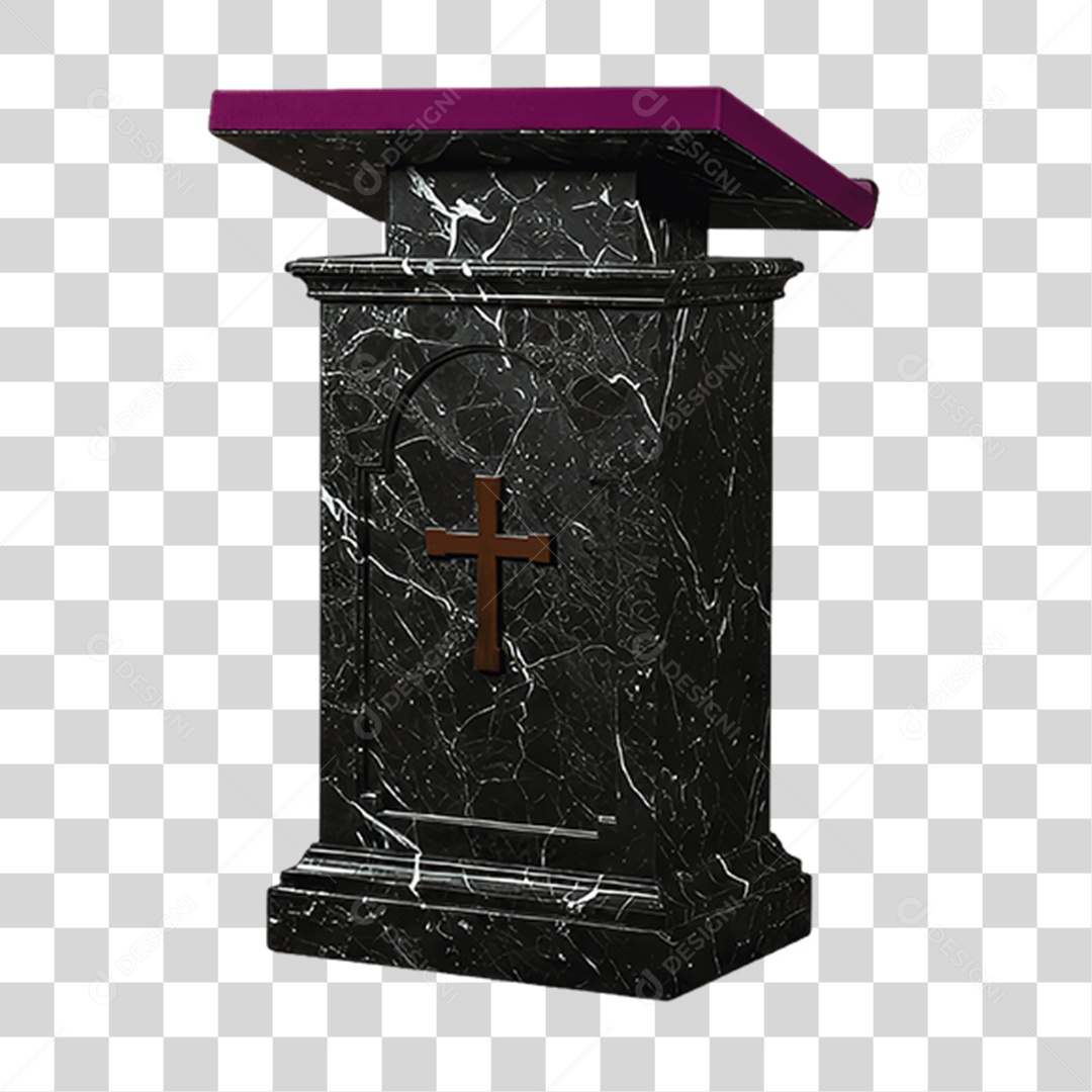 Elemento 3D Púlpito de Igreja Palanque PNG Transparente